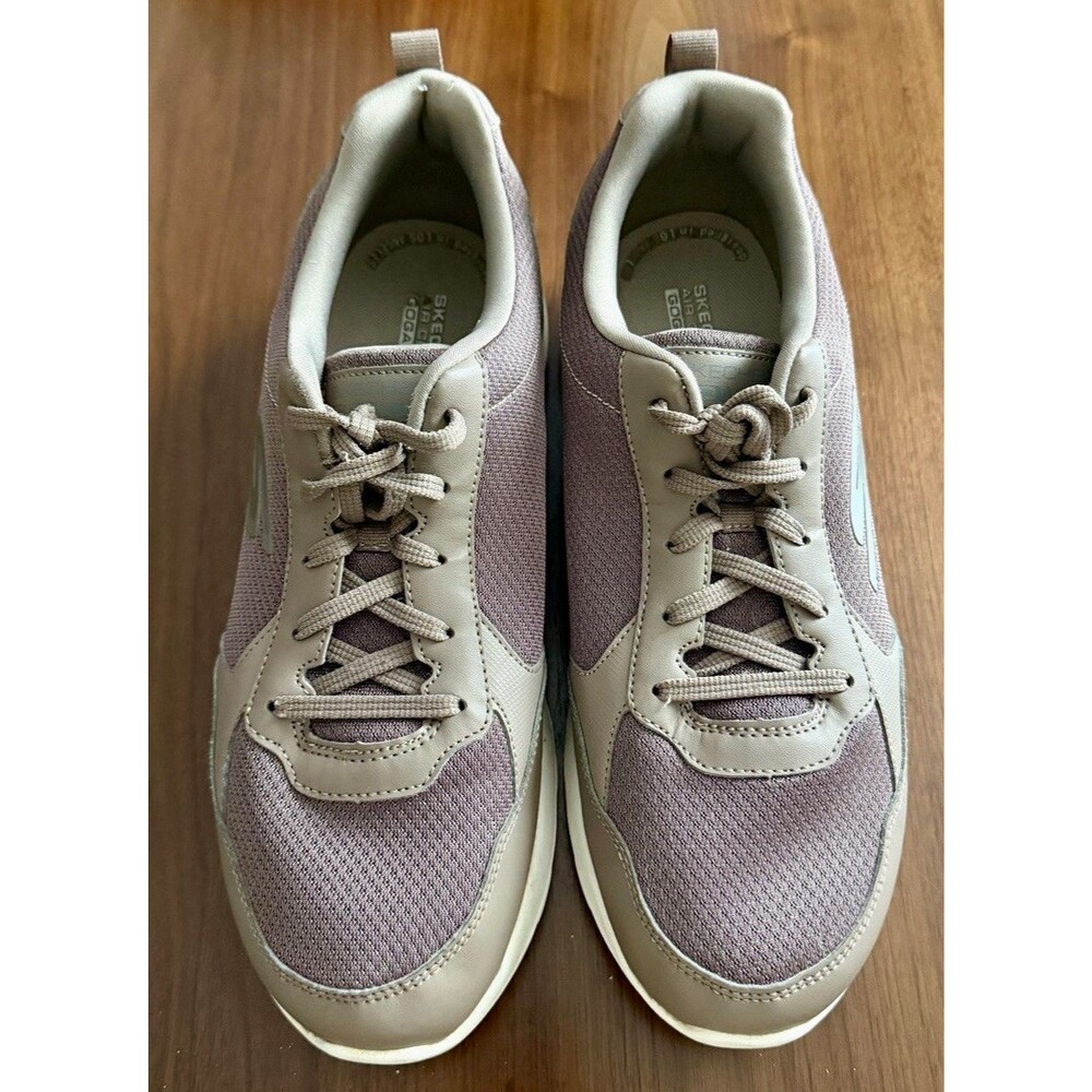 SKECHERS GOwalk Men's Low Top Lace Up Sneakers Purple/Beige Size 11.5